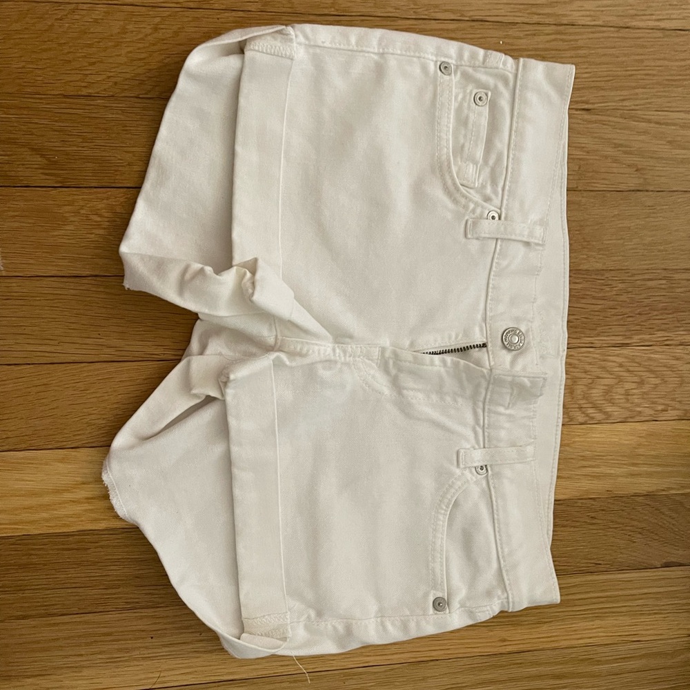 White Jean Shorts